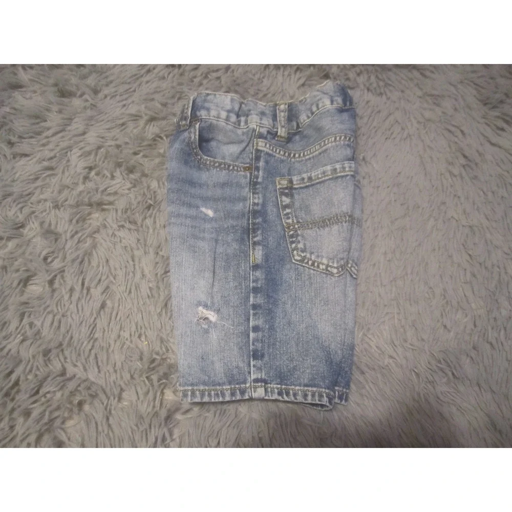 Children's Place Jean Shorts 7 Blue Denim Distressed Adjustable Waist